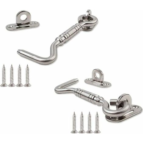 Serrure robuste en acier inoxydable, renfort coupe-vent pour portes et fenêtres, idéale pour sécuriser les portes de jardin, les portes de placard et les portes coulissantes. (1/5)