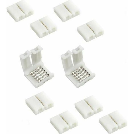 10 pezzi 5 pin RGBW LED Strip Connector 10mm di larghezza LED Strip Connector senza saldatura per SMD 5050 RGBW RGBWW LED Strips