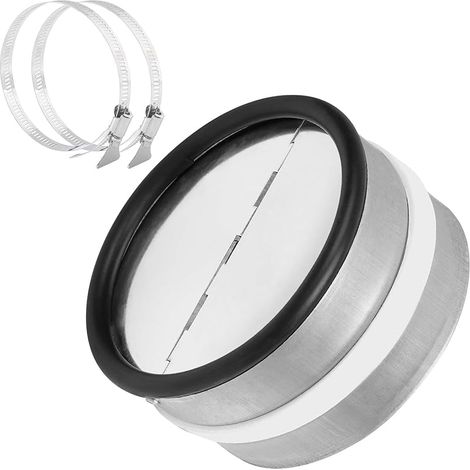 Raccord Clapet Anti-retour DN 125 mm Clapet Anti Retour en Acier Galvanisé avec Rabats en Aluminium en Caoutchouc d'étanchéité pour Hottes de Cuisine Aspirante Gaines Système de Ventilation (1/5)