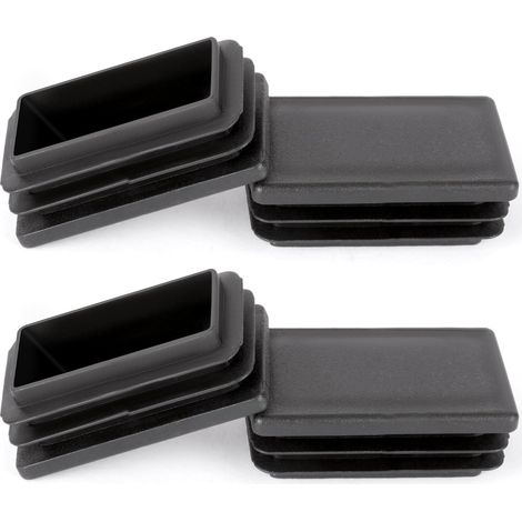 Bouchons Pieds de Meuble Rectangulaires - Lot de 4 - Plastique PE Noir - Protection Sol et Anti-bruit - Pour Chaises Tables Canapés - 60x40 mm (1/5)