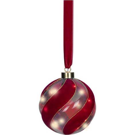 Lumineo Sfera luminosa micro LED rossa 14 cm decorazione natalizia