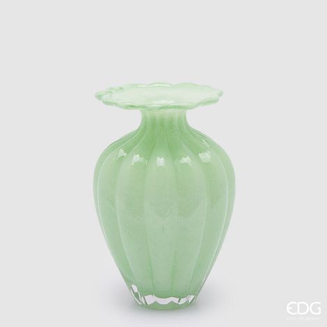 EDG Enzo De Gasperi Vaso Blossom H 24,5 Cm D 16,5 Cm Vetro Light Green (1/2)