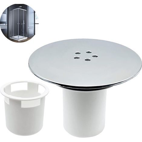 Bonde Douche, Bonde de Douche 115mm, Remplacement de Couvercle de Siphon Douche, Capot Bonde de Douche Universelle, Couvercle de Prise de Douche Chromé, Débit Rapide (1/5)