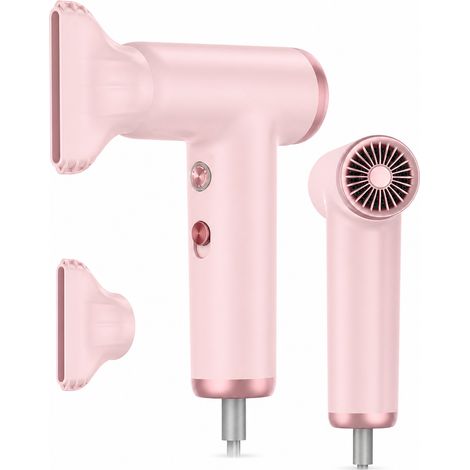 Sèche-cheveux portable ionique haute vitesse, moteur sans balais 110 000 tr/min, rose, prise britannique 240 V (1/5)