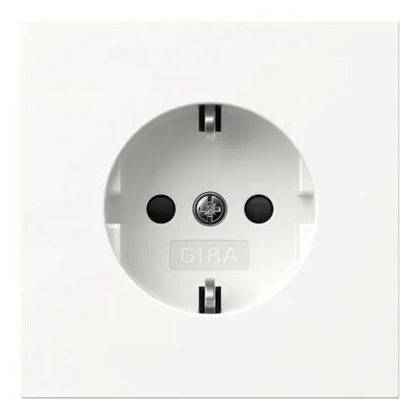 Gira SCHUKO-Steckd. SP o.Kr. Flächenschalter Reinweiß [475570], 4755 70