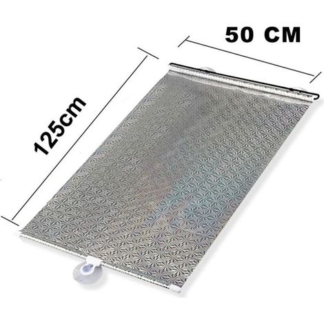 parasole retrattile universale, argento, protezione UV, 50 x 125 cm, per interni auto (1/5)