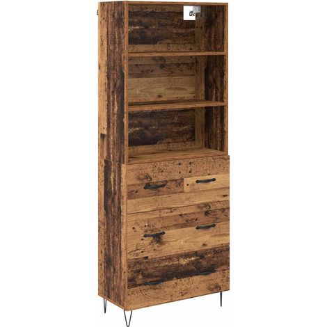 Maison Exclusive - Aparador alto con cajón 2 pcs Madera vieja Mad