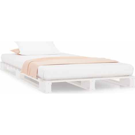 Maison Exclusive - Cama de palets madera maciza de pino blanco 90