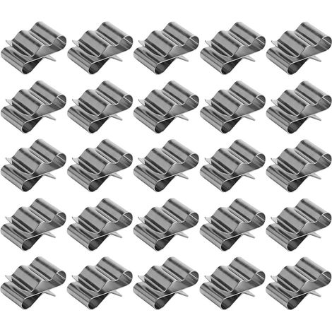 Clips de Câbles de Câbles Photovoltaïques pour Fixation Sécurisée Lot de 50 en Acier Inoxydable Argenté Cadres de Panneaux et Canaux de Montage (1/5)