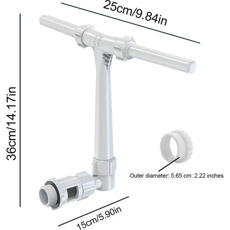 Fontaine à jets multiples (blanche) pour piscine, double jet, design réglable à 360°, économique et performante (1/5)