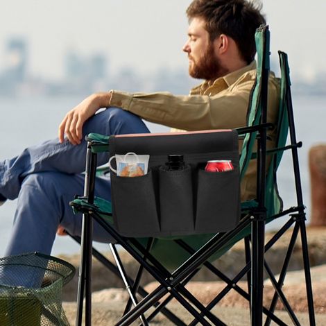 Pochette de rangement suspendue pour chaise, lit, camping ou jardin - Noir (1/5)