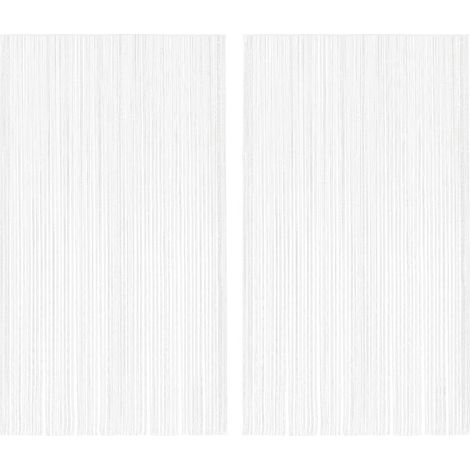 Rideaux à fils, 2 pièces, 140 x 250 cm, blancs
