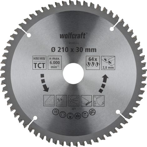 Wolfcraft pilový kotouč pro pokos.pily přesné řezy, pr.210x30 Z64 6540000 (1/2)