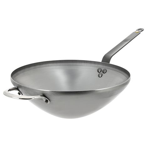 Wok Tôle Acier Fond Plat Ø 40 cm - Emga