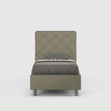 Gepolstertes Einzelbett 80x190cm Kinderzimmer Priya S Braun - Mit Behälter (1/5)