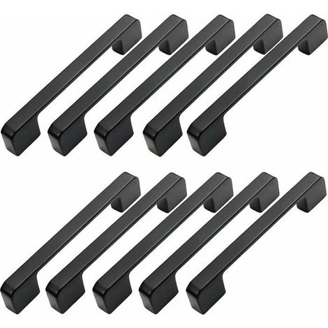 10pcs Poignée Meuble Entraxe 96mm-Poignée Porte Cuisine Noire Poignee Barre Meuble Poignee De Cuisine Noire 96mm (1/5)