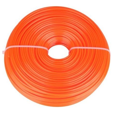 Fil de Débroussaillement Carré 2,4mm pour Tondeuse à Gazon, Longueur 100m (1/3)
