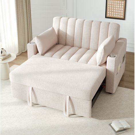 canape convertible 2 places dossier réglable beige OKMYHOME (1/5)