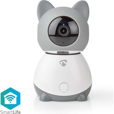 Camara interior smartlife wifi full hd 1080p inclinacion panoramica microsd no incluida almacenamiento en la nube opcional con sensor de movimiento vision nocturna gris blanco