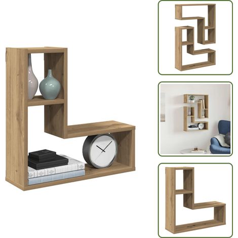 vidaXL Étagères cube murales 2 pcs chêne artisanal bois d'ingénierie (1/5)