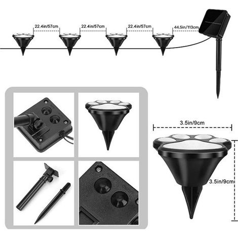 Specifications for 1 set: Coloured light: As shown in the picture Material: Cat paw shaped plastic solar lamp with ground socket for outdoor use. (1/5)