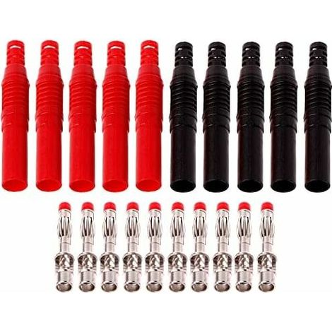 royaluxe -10 Pièces Fiches Bananes isolées enveloppées de 4 mm, connects de fiche Banane à souder de sécurité pour Fils de Test de multimètre (1/5)