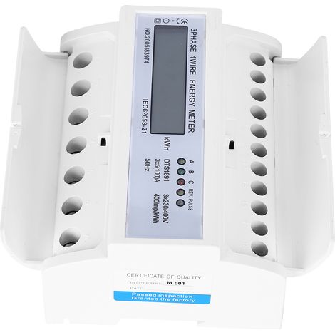 Bahnstromzähler 3-phasig 4-adrig 7P LCD-Anzeige, Eingang nach unten, Ausgang, tragbarer digitaler integrierter Schaltkreis (1/5)