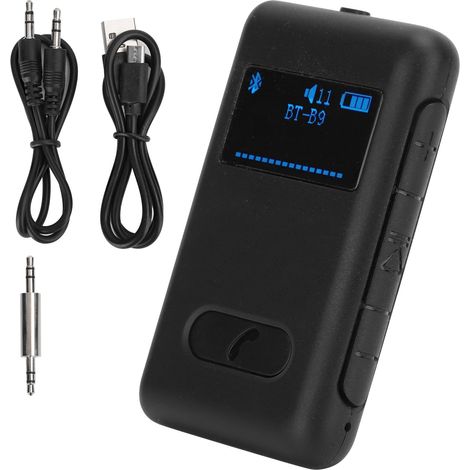 Adaptateur Bluetooth Voiture Récepteur Audio Écran OLED Mains Libres Micro Intégré 1 Pièce (1/5)
