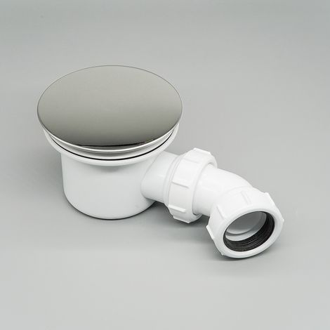 ELEGANT 90mm Shower Waste Trap, Fast Flow and Easy Clean Shower Enclosure Waste Tray (Chrome)