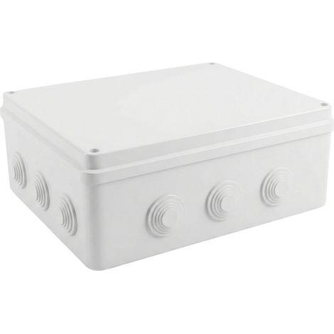 Boîte de distribution en saillie IP65 Blanc extra large, 300x250x120mm, 12 entrées de câble Couvercle vissé PVC de haute qualité Grand espace (1/5)