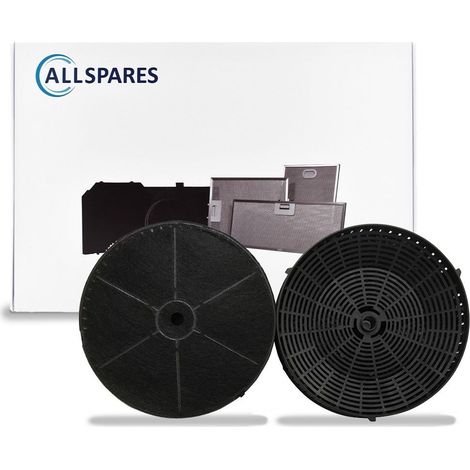 Filtro de carbón AllSpares (2 uds.) para campanas extractoras compatibles con AEG-Electrolux Tipo 57 / Elica CFC038668 / Whirlpool 484000008824 / Ikea AMC072 y Bosch Siemens 00665713/665713 (Ø173mm)