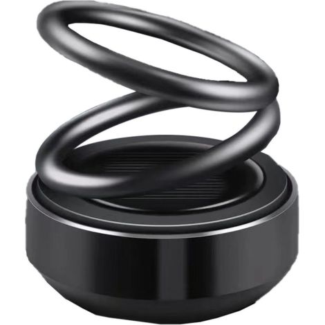 Diffuseur d'huiles essentielles voiture rotatif double anneau élimine odeurs parfum durable anti-stress désodorisant noir (1/5)