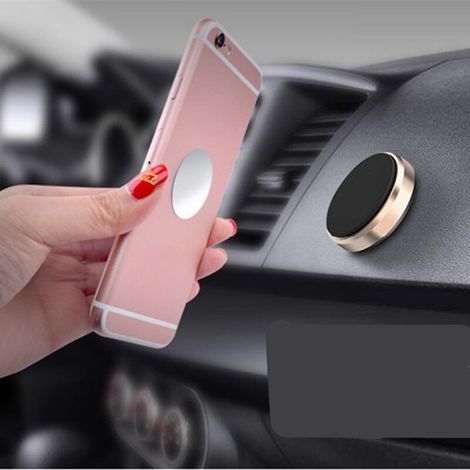 10 plaques magnétiques métalliques pour supports de téléphone portable, rondes argentées (1/5)