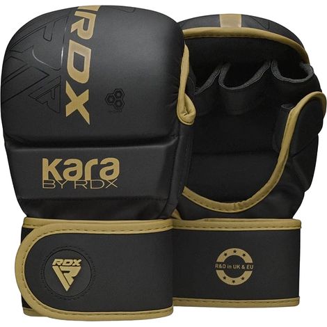 Guantes de sparring RDX MMA F6 Negro/Dorado Talla S/M (1/4)