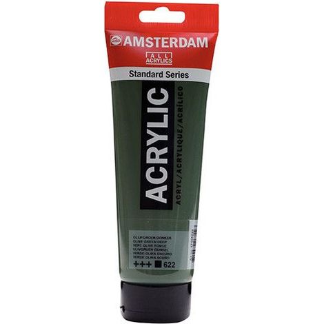 Peinture Acrylique en tube - Vert olive foncé - 622 - Amsterdam - 250ml (1/2)