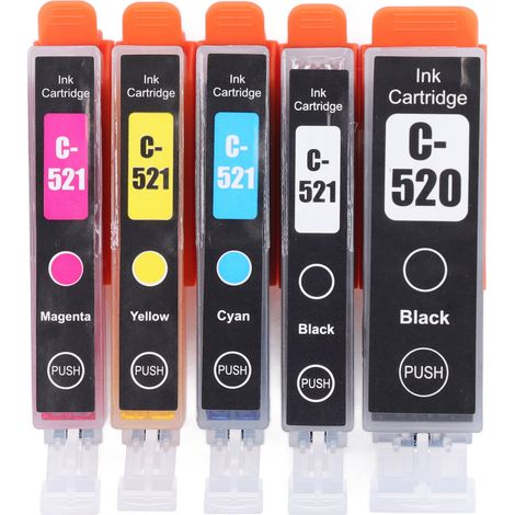Cartouche d'encre ABS pour imprimante PIXMA IP3600 IP4600 IP4700 MX860 - Lot de 4 : Noir, Cyan, Magenta, Jaune (1/5)