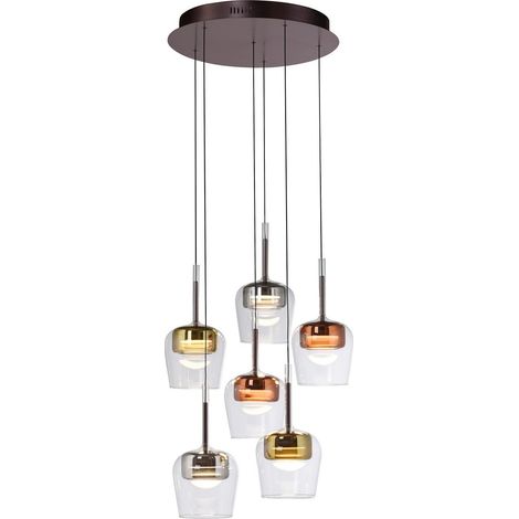Lampada sospesa Ø50 vetro multicolore LED CCT telecomando (1/5)