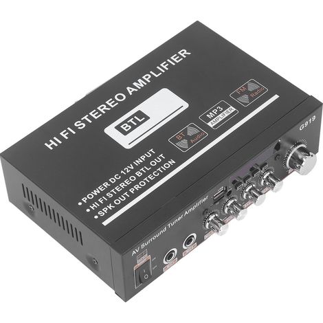 Amplificateur de puissance Bluetooth HiFi stéréo numérique pour la maison, la voiture, le bar ou les fêtes (prise US 110-240 V). (1/5)