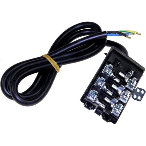 Ersatzteil - Netzkabel + Anschlussblock -  - BEKO, FAR, AYA, DOMEOS, BLUESKY, WHIRLPOOL, INDESIT, LEISURE