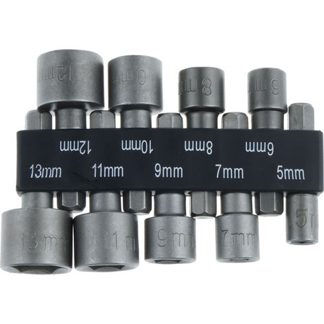 Ensemble de 9 embouts de perçage hexagonaux, douille magnétique à changement rapide, compatible avec tournevis électriques et manuels. (1/5)