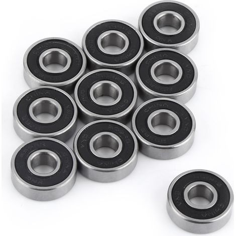 10Pcs roulements à Billes, 608-2RS roulement à Billes Double Face en Caoutchouc Noir scellé rainure Profonde (1/5)
