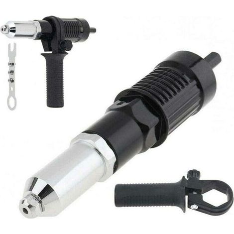 Adaptateur de Pistolet à Rivets, Pistolet à Riveter électrique avec Boîtier de Moulage en Aluminium et Poignée Antidérapante pour Perceuse Sans Fil Outil D'Insertion de Riveteuse électrique (1/5)
