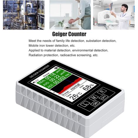 Détecteur de rayonnement nucléaire XR1 Pro à compteur Geiger, technologie de détection GM, détecteur à billes, dosimètre à rayons X β-γ, affichage avec fonction de détection de la température et de l' (1/5)