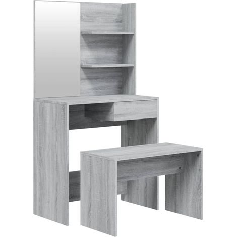 Maison Exclusive - Schminktisch-Set Grau Sonoma 74,5x40x141 cm
