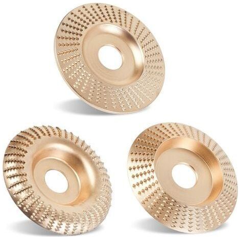 Upgraded 3PCS Wood Carving Disc Set for 4" or 4 1/2" Angle Grinder with 5/8" Arbor. Grinding Wheel Shaping Disc for Wood Cutting. Grinder Cutting Wheel Attachments (1/4)
