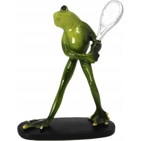 Dekorative grüne Froschfigur MIT Tennisschläger ALS GESCHENK (1/5)