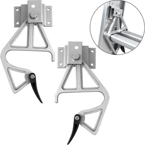 Lot de 2 verrous d'échelle en aluminium modèle Kit de verrouillage à échelons très résistant, compatible avec les échelles d'extension de 7,3 m/8,5 m/9,8 m, accessoires de (1/5)