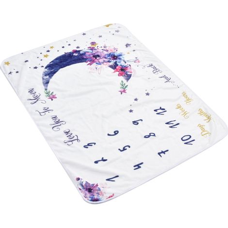 Couverture d'étape mensuelle pour bébé, motif lune, fond photo, couverture souvenir de croissance (1/5)