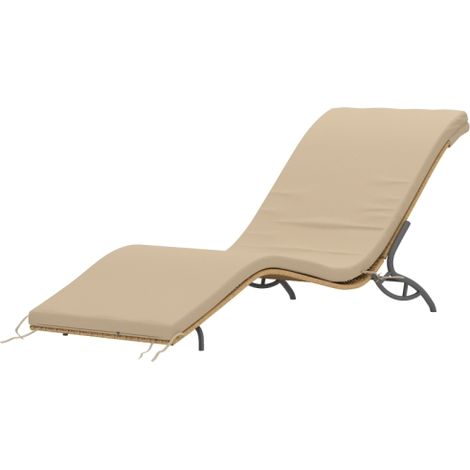 Transat de jardin, Transat avec coussin, résistant aux intempéries, capacité de poids de 120 kg, 166 x 63 x 76 cm, meuble extérieur, design moderne