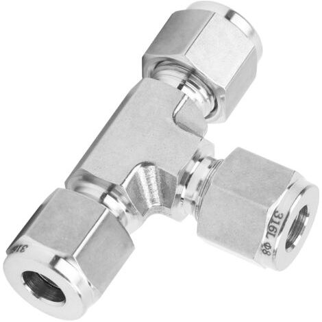 Raccord en T à embout de compression en acier inoxydable 316 forgé, diamètre égal 3x8 mm, SS-600-3Ф8 (1/5)